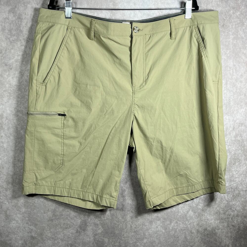 Weatherproof Performance Cargo Shorts Mens 40 Brown Straight Fit Flat‎ Front